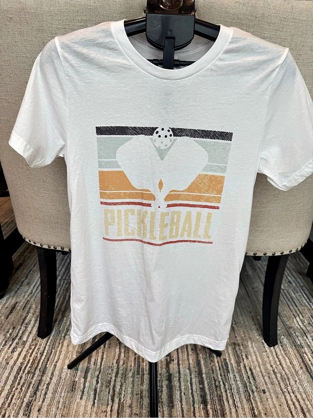 Pickleball Bella Graphic Short Sleeve Tee White Size Medium